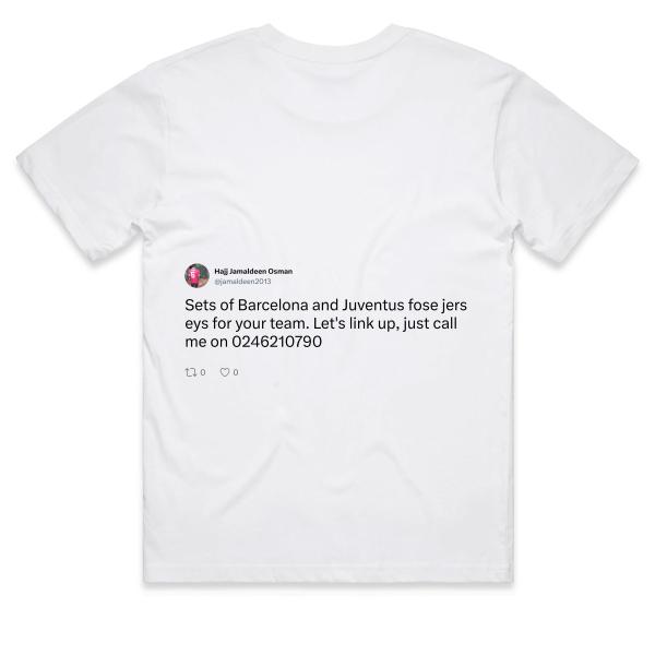 Post: Sets of Barcelona and Juventus fose jerseys for your team. Let's link up, just call me on 0246210790