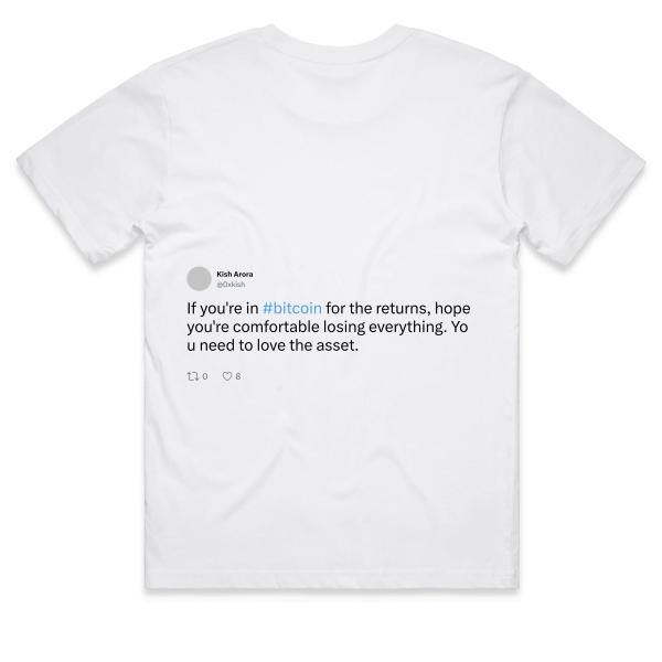 Post: If you're in #bitcoin for the returns, hope you're comfortable losing everything. You need to love the asset.