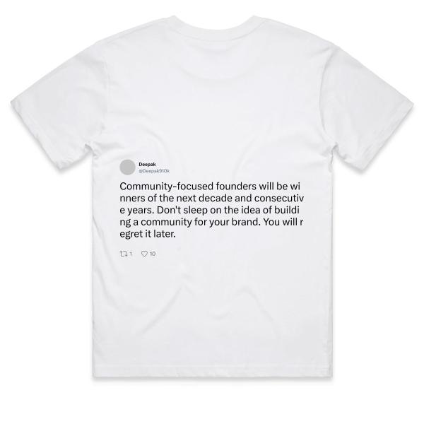 Post: Community-focused founders will be winners of the next decade and consecutive years. Don't sleep on the idea of building a community for your brand. You will regret it later.