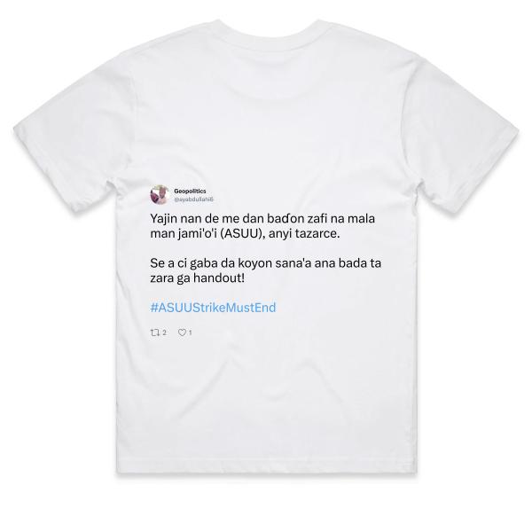 Post: Yajin nan de me dan baɗon zafi na malaman jami'o'i (ASUU), anyi tazarce. Se a ci gaba da koyon sana'a ana bada tazara ga handout! #ASUUStrikeMustEnd
