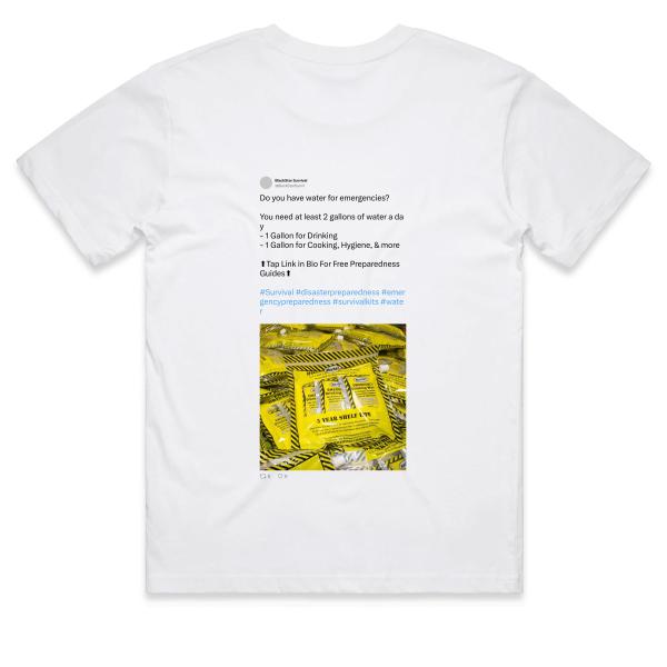 Post: Do you have water for emergencies? You need at least 2 gallons of water a day⠀ - 1 Gallon for Drinking⠀ - 1 Gallon for Cooking, Hygiene, & more⠀ ⬆️Tap Link in Bio For Free Preparedness Guides⬆️⠀ #Survival #disasterpreparedness #emergencypreparedness #survivalkits #water