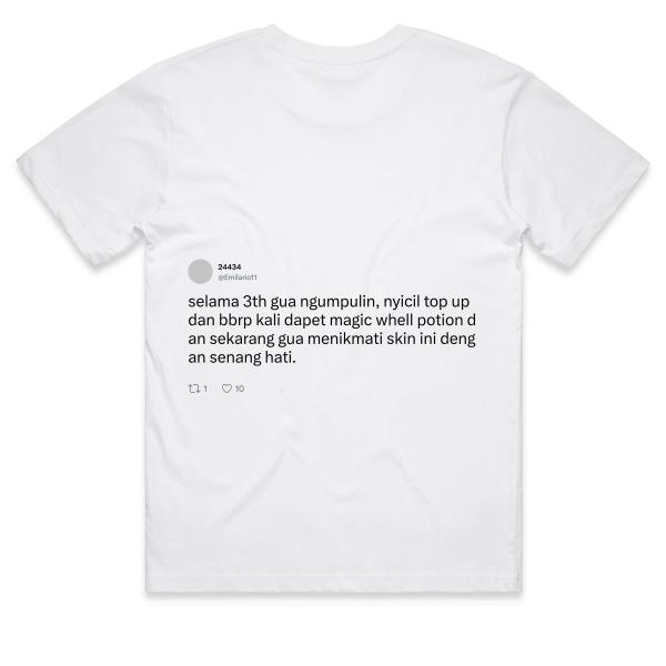 Post: selama 3th gua ngumpulin, nyicil top up dan bbrp kali dapet magic whell potion dan sekarang gua menikmati skin ini dengan senang hati.