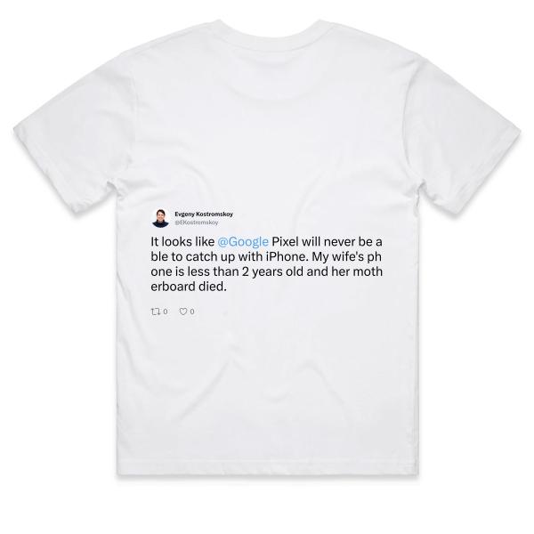 Post: It looks like @Google Pixel will never be able to catch up with iPhone. My wife's phone is less than 2 years old and her motherboard died.