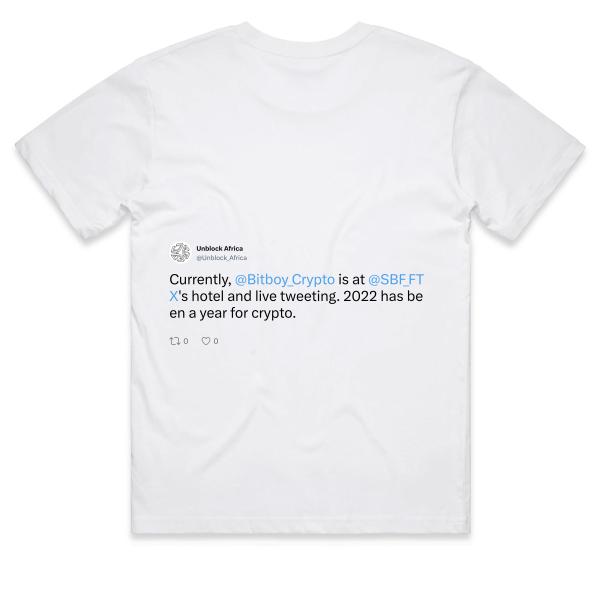 Post: Currently, @Bitboy_Crypto is at @SBF_FTX's hotel and live tweeting. 2022 has been a year for crypto.