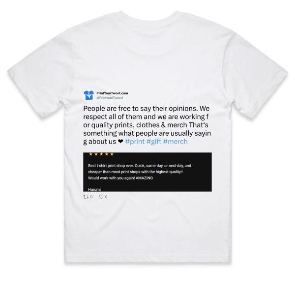 Post: People are free to say their opinions. We respect all of them and we are working for quality prints, clothes & merch That‘s something what people are usually saying about us ❤ #print #gift #merch