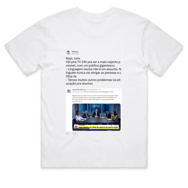 Post: Nojo, cara. Há uma TV 24h pra ser a mais nojenta possível, com um público gigantesco. - Linguagem neutra não é um assunto. Ninguém nunca vai obrigar as pessoas a utiliza-la. - Temos muitos outros problemas na educação pra resolver.