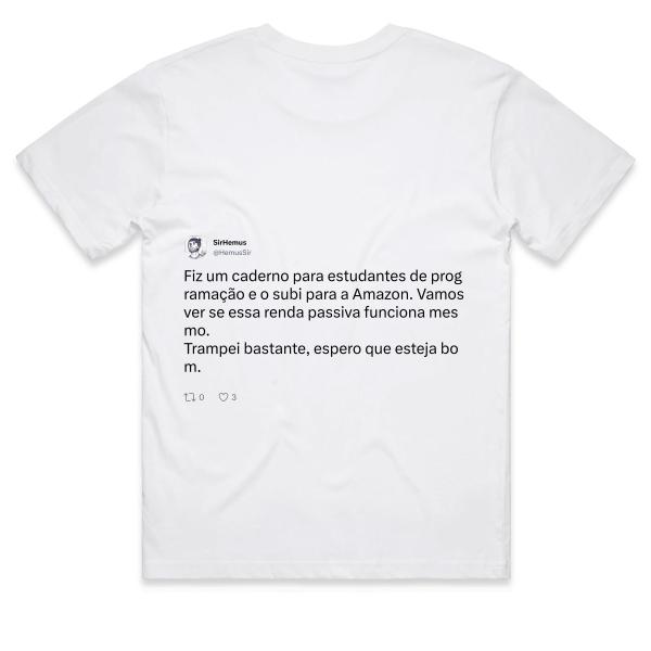 Post: Fiz um caderno para estudantes de programação e o subi para a Amazon. Vamos ver se essa renda passiva funciona mesmo. Trampei bastante, espero que esteja bom.