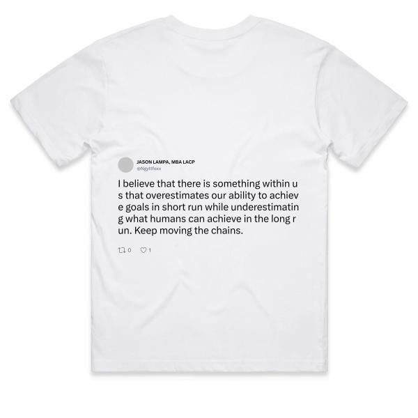 Post: I believe that there is something within us that overestimates our ability to achieve goals in short run while underestimating what humans can achieve in the long run. Keep moving the chains.