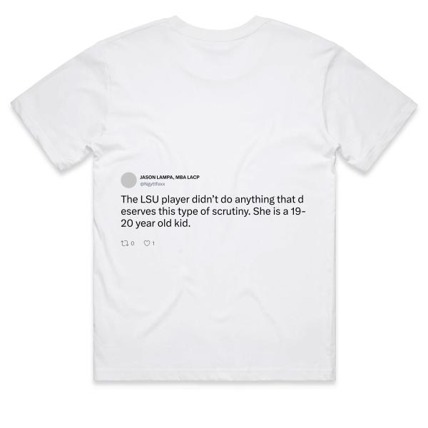 Post: The LSU player didn’t do anything that deserves this type of scrutiny. She is a 19-20 year old kid.