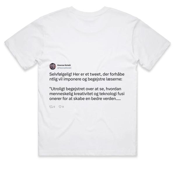 Post: Selvfølgelig! Her er et tweet, der forhåbentlig vil imponere og begejstre læserne:  "Utroligt begejstret over at se, hvordan menneskelig kreativitet og teknologi fusionerer for at skabe en bedre verden.....