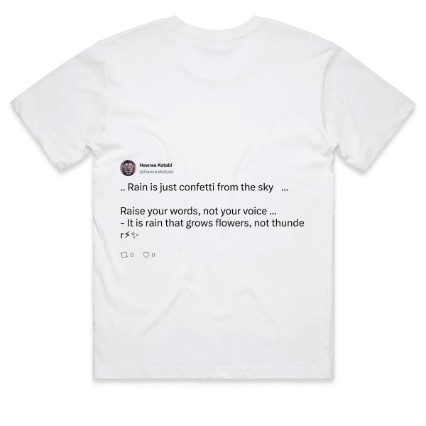 Post: .. Rain is just confetti from the sky🌧 ...  Raise your words, not your voice ...🗣 - It is rain that grows flowers, not thunder⚡️✨️