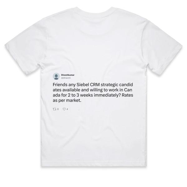 Post: Friends any Siebel CRM strategic candidates available and willing to work in Canada for 2 to 3 weeks immediately? Rates as per market.